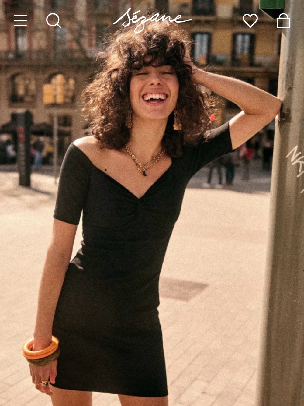 Sezane Coraline Black Mini Dress - Size L